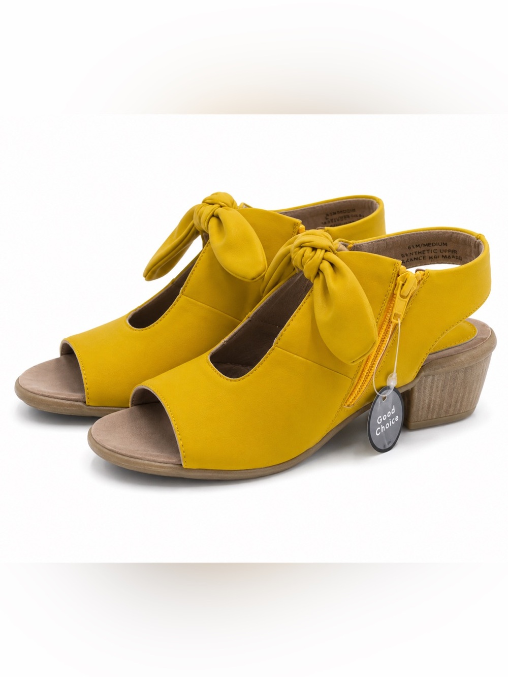222. Good Choice Yellow Knot-Detail Open-Toe Sandals